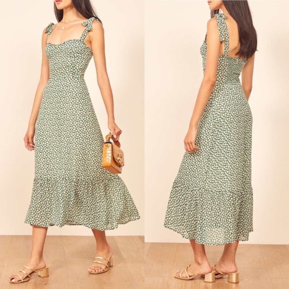 Reformation Nikita Dress size 4 green floral